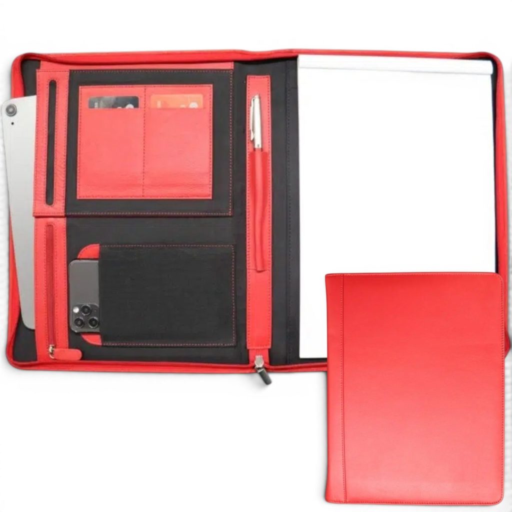 Oslo Documentenmap – Schrijfmap – Ipad cover – A4 – Leer – Rood