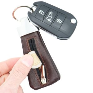 Sleutelhanger Ritsje Achterkant Leer Muntjes