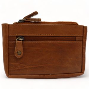 Sleuteletui Sleuteltajse Cognac Leer Rits (1)