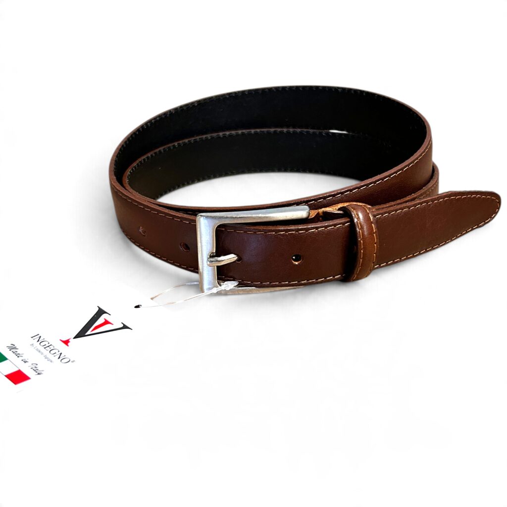 Luxe Leren Riem Heren – 3CM- Echt Leer – Nikkelvrije Gesp-Cognac