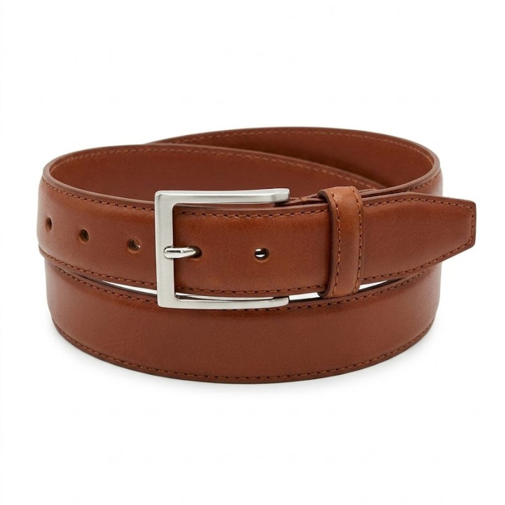 Luxe Leren Riem Heren – 3CM- Echt Leer – Nikkelvrije Gesp-Cognac