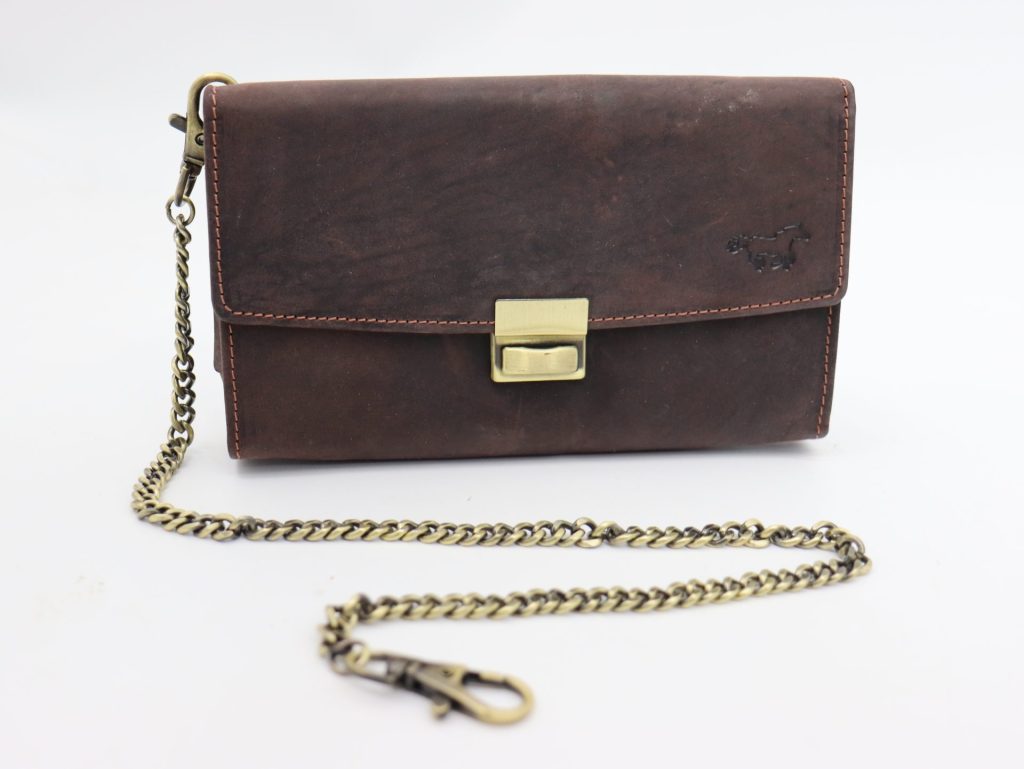 Kelnerbeurs – Horeca Portemonnee – Waiter Wallet – Echt Leer – Hunter Brown