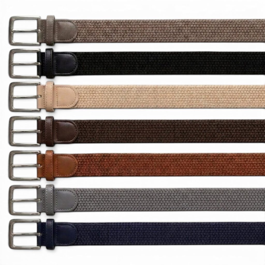 Elastische riem – 7 pak – dames heren riem – riem elastiek –  zwart.blauw,grijs,bruin,cognac,beige en donkerbruin