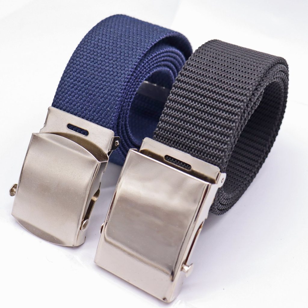SK Koppelriem – Golfriem – Canvas riem – 2 Stuks – canvas riem heren en dames – zwart en blauw