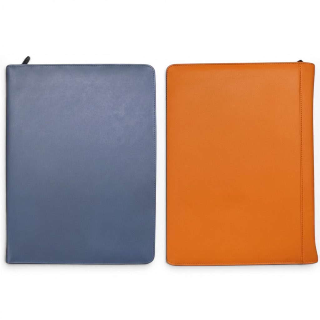 Safekeepers Luxe Leren Schrijfmap A4 Set – 2-Pack – Oranje en Blauw