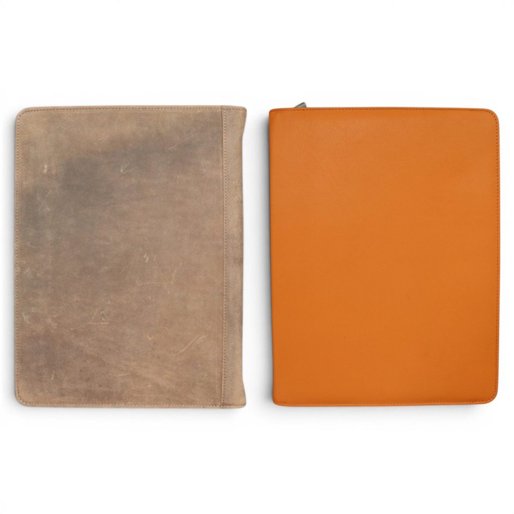Safekeepers Luxe Leren Schrijfmap A4 Set – 2-Pack – Oranje en Midden Bruin