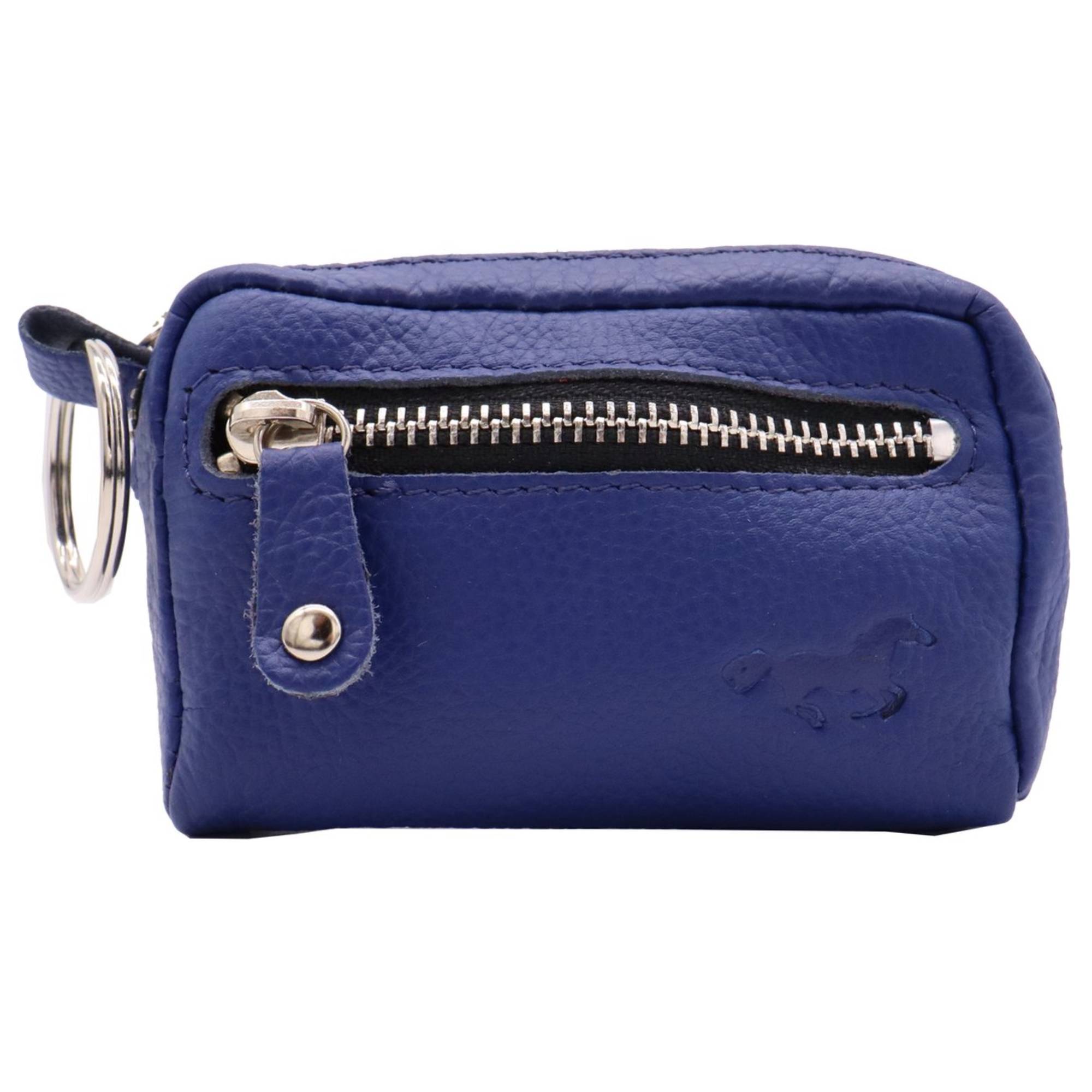 Leren Sleuteletui – Ijzeren Rits – Kobalt Blauw