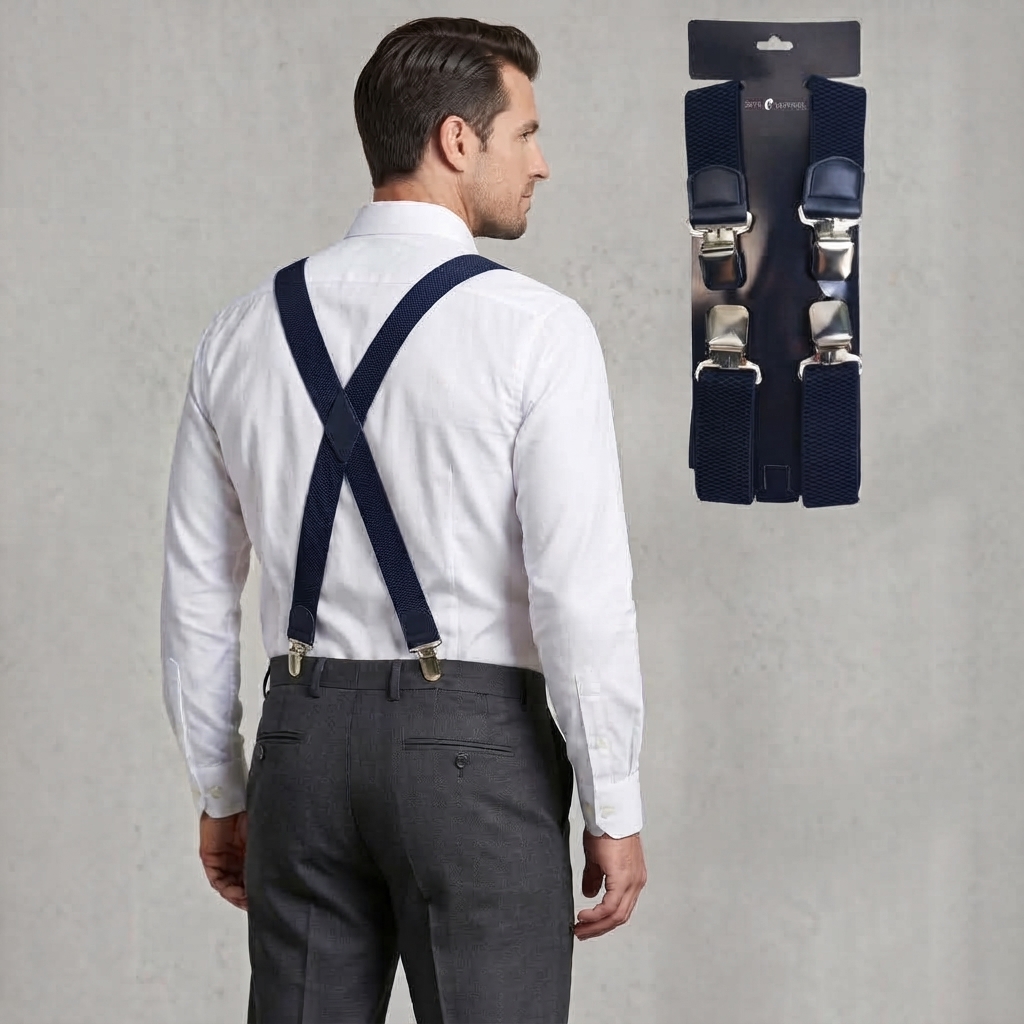 Stijl, Comfort en Maximale Grip: Safekeepers Extra Brede Bretels met 4 Clips Blauw