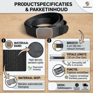Nylon Belt Zwart Specs