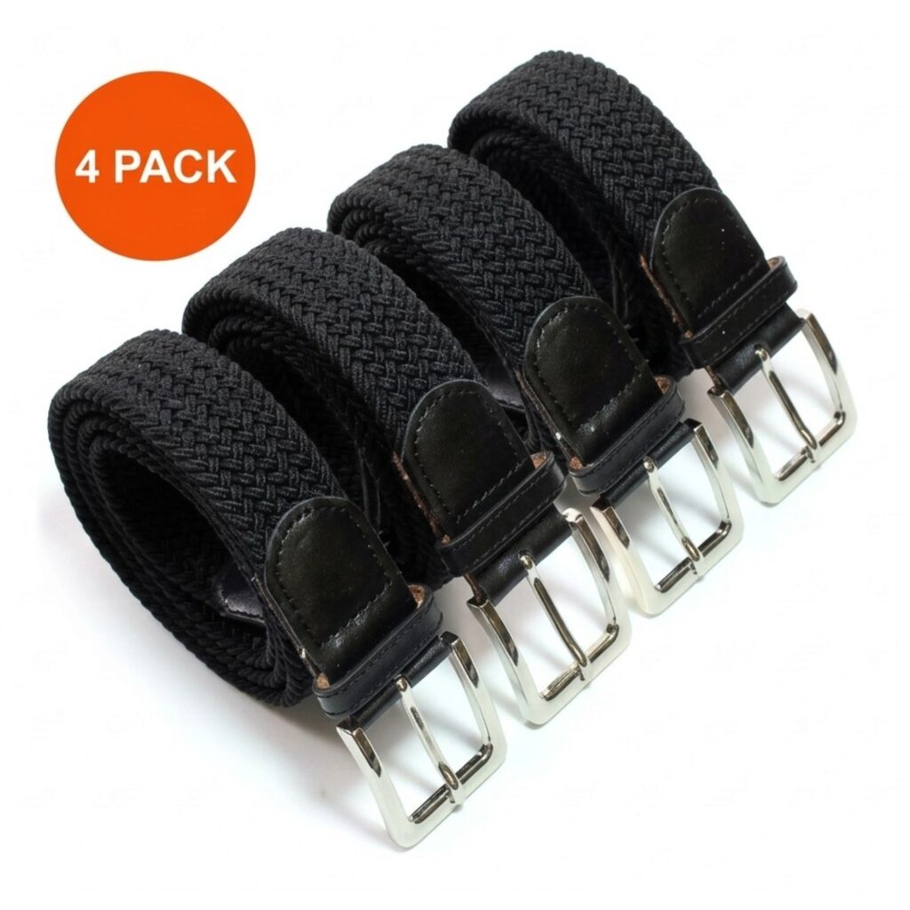 Safekeepers elastische broekriem – stretch riemen – 4 stuks zwart